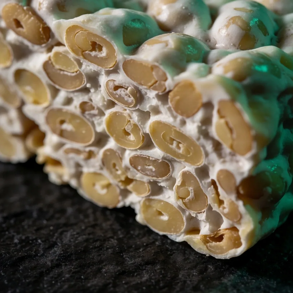 Macro texture of tempeh
