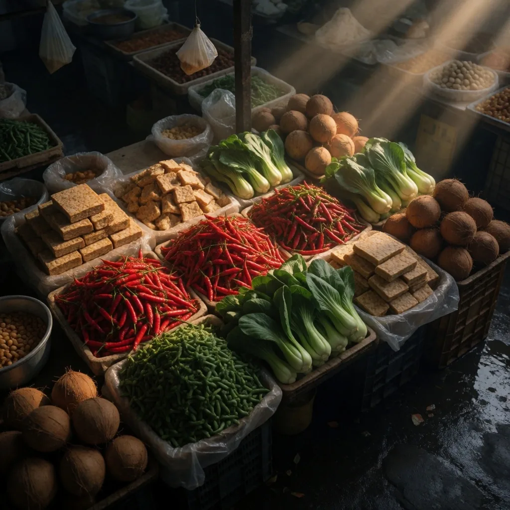 Slovenj Gradec market produce stall